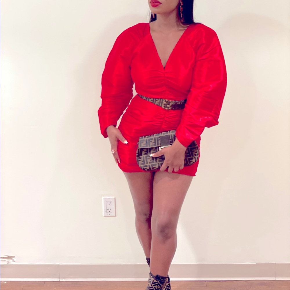 Red mini dress